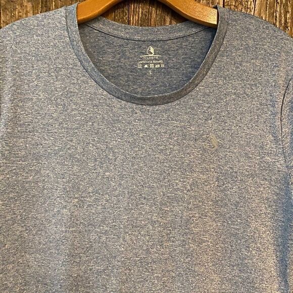 Icyzone Sz L Gray Blue Workout Exercise Stretch T-Shirt - Picture 4 of 7